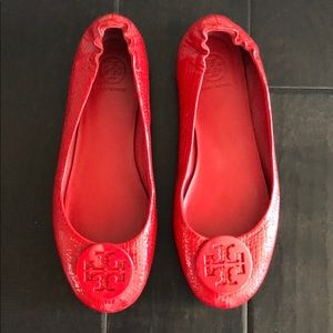 Tory Burch Red Ballet Flats